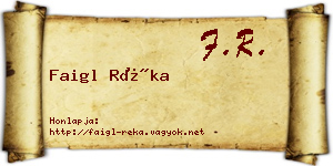 Faigl Réka névjegykártya
